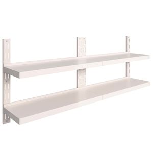 vidaXL Floating Wall Shelf | Set of 2 | Silver | Stainless Steel | Large