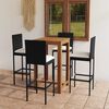 vidaXL 5 Piece Garden Bar Set with Cushions Black