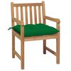 vidaXL Garden Chairs 2 pcs with Green Cushions Solid Teak Wood