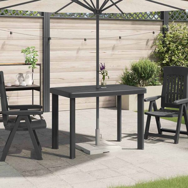 vidaXL Garden Table Anthracite 101x68x72 cm Plastic