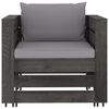 vidaXL 7 Piece Garden Lounge Set with Cushions Grey Impregnated Wood