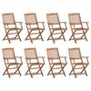 vidaXL Folding Outdoor Chairs with Cushions 8 pcs Solid Wood Acacia