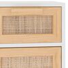vidaXL Sideboard White 60x30x75 cm Solid Wood Pine and Natural Rattan
