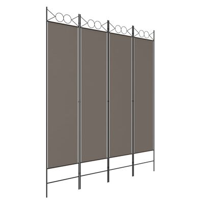 vidaXL 4-Panel Room Divider Anthracite 160x200 cm Fabric