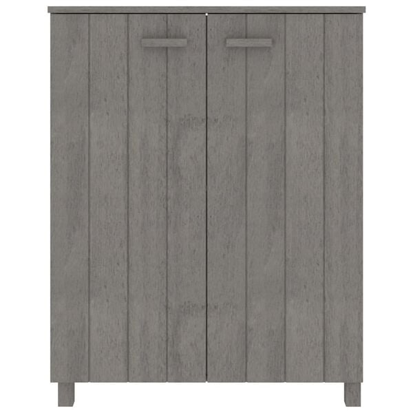 vidaXL Shoe Cabinet HAMAR Light Grey 85x40x108 cm Solid Wood Pine