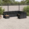 vidaXL 10 Piece Garden Sofa Set with Cushions Black Poly Rattan