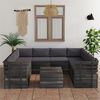 vidaXL 9 Piece Garden Pallet Lounge Set with Cushions Solid Pinewood
