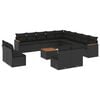 vidaXL Patio Sofa Set Black