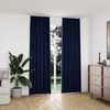 vidaXL Blackout Curtains 2 pcs with Hooks Velvet Dark Blue 140x245 cm