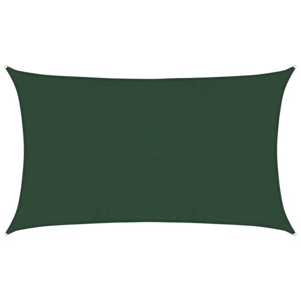 vidaXL Sunshade Sail 160 g/m² Dark Green 5x8 m HDPE