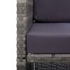 vidaXL 3 Piece Bistro Set with Cushions Poly Rattan Grey