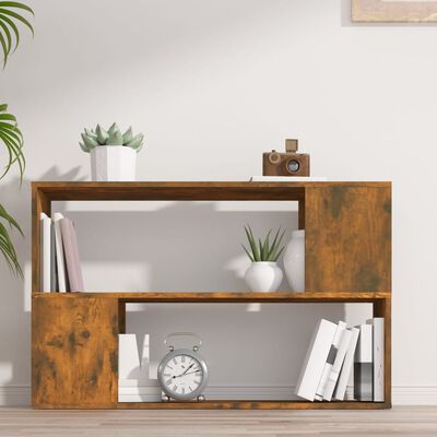 vidaXL Book Cabinet Smoked Oak 100x24x63 cm Engineered Wood