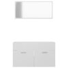 vidaXL 2 Piece Bathroom Furniture Set High Gloss White Engineered Wood
