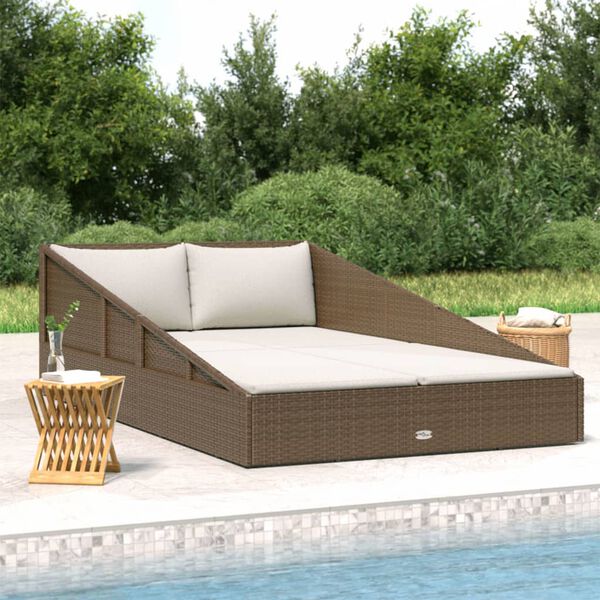vidaXL Garden Bed Brown 110x200 cm Poly Rattan