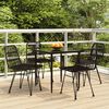 vidaXL 5 Piece Garden Dining Set Black Poly Rattan