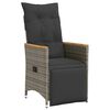 vidaXL Reclining Garden Chair with Cushions Grey Poly Rattan