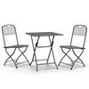 vidaXL 3 Piece Garden Dining Set Expanded Metal Mesh Anthracite