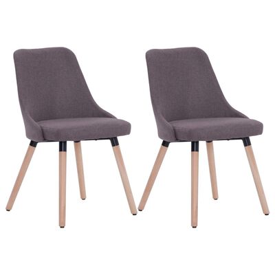 vidaXL Dining Chairs 2 pcs Taupe Fabric