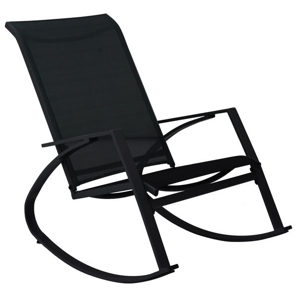 vidaXL Garden Rocking Chairs 2 pcs Textilene Black