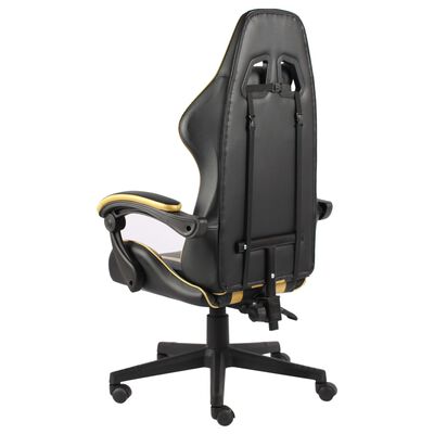 vidaXL Racing Chair Black and Gold Faux Leather