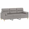 vidaXL 3-Seater Sofa with Pillows&Cushions Light Grey 180 cm Fabric