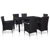 vidaXL 7 Piece Outdoor Dining Set Poly Rattan Black