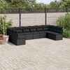 vidaXL 10 Piece Garden Sofa Set with Cushions Black Poly Rattan