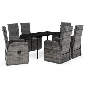 vidaXL Garden Dining Set | Grey and Black