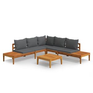vidaXL Garden Lounge Set | Dark grey, Natural wood