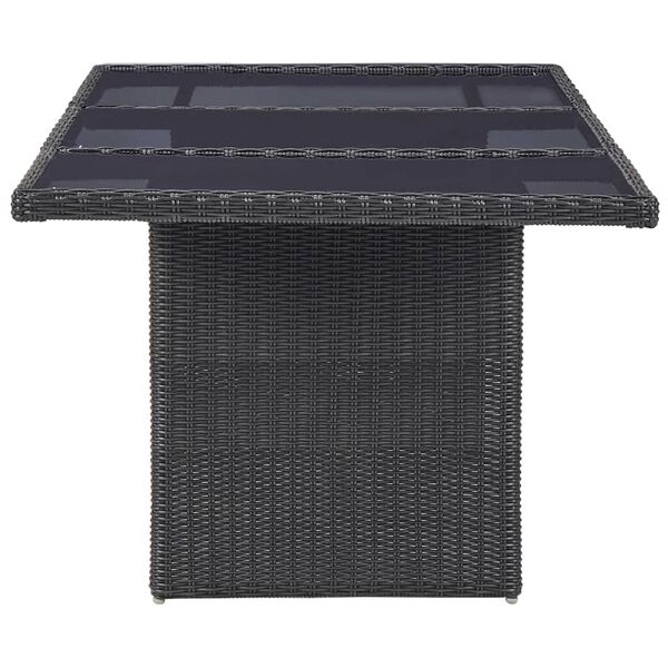 vidaXL 9 Piece Outdoor Dining Set Poly Rattan Black