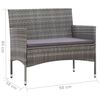 vidaXL 2 Piece Garden Lounge Set with Cushion Poly Rattan Grey