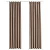 vidaXL Blackout Curtains with Hooks 2 pcs Taupe 140x225 cm