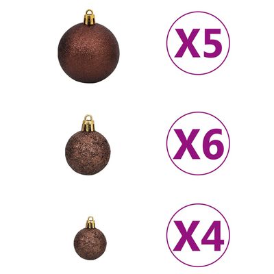 vidaXL Artificial Pre-lit Christmas Tree with Ball Set 120cm 230 Branches