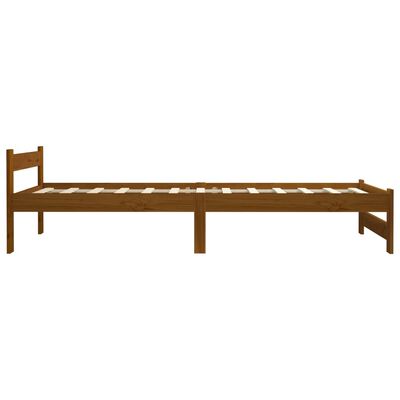 vidaXL Bed Frame without Mattress Honey Brown Solid Pine Wood 100x200 cm