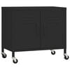 vidaXL Storage Cabinet | Black | Steel | Small | Lockable wheels