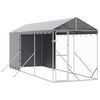 vidaXL Outdoor Dog Kennel with Roof Silver 2x6x2.5 m Galvanised Steel