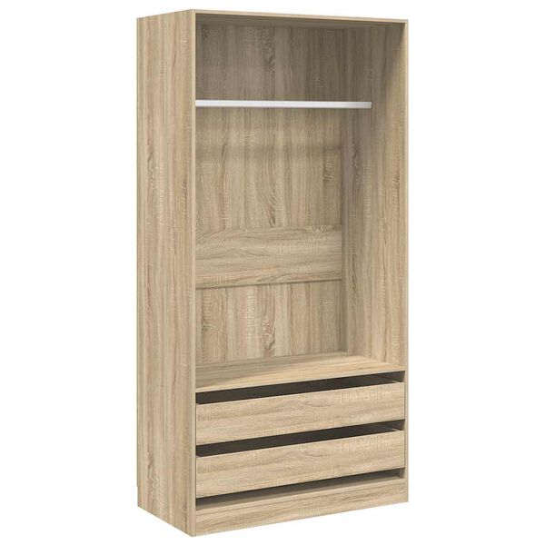 vidaXL Wardrobe Sonoma Oak 100x50x200 cm Engineered Wood