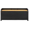 vidaXL Garden Storage Bench 120 cm Poly Rattan Black
