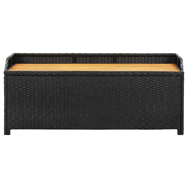 vidaXL Garden Storage Bench 120 cm Poly Rattan Black