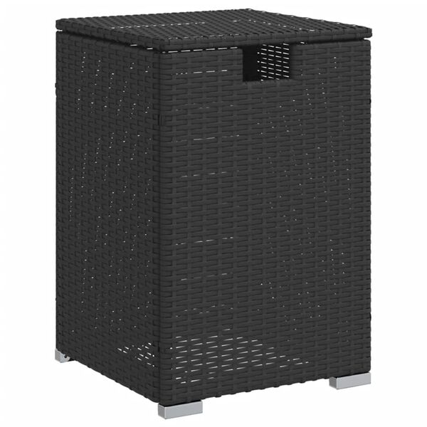 vidaXL Propane Tank Cover Table Black 40x40x60 cm Poly Rattan