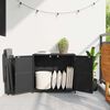 vidaXL Garden Storage Cabinet Black 83x45x76 cm Poly Rattan