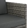 vidaXL 7 Piece Outdoor Dining Set with Cushions Poly Rattan Grey