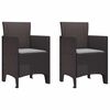 vidaXL Garden Chair 2 pcs Brown Polypropylene