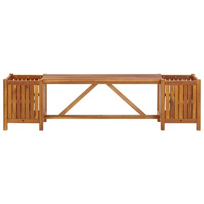 vidaXL Garden Bench with 2 Planters 150x30x40 cm Solid Acacia Wood