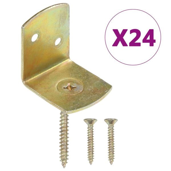 vidaXL Fence Panel Brackets 24 pcs L Shaped Galvanised Metal