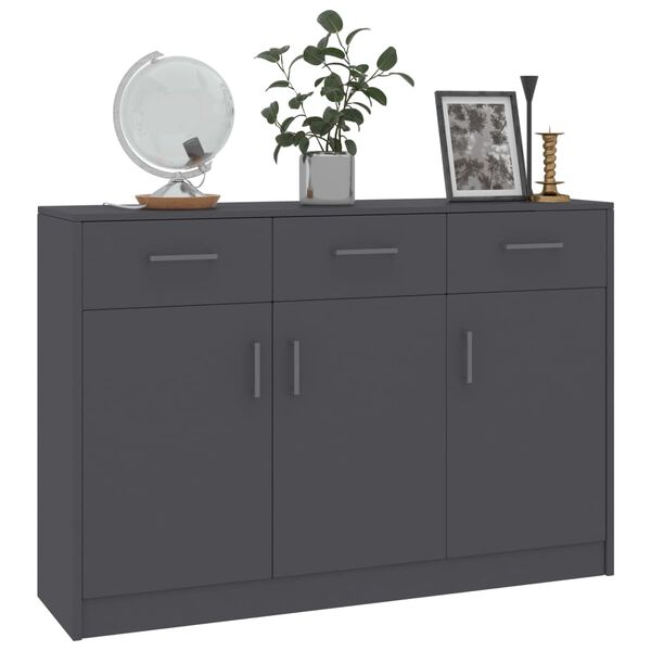 vidaXL Sideboard Grey 110x30x75 cm Engineered Wood