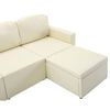 vidaXL 3-Seater Modular Sofa Bed Cream Faux Leather
