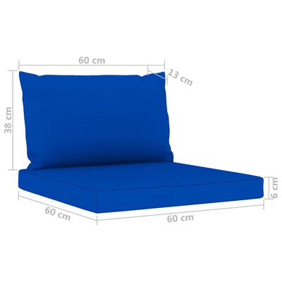 vidaXL 10 Piece Garden Lounge Set with Blue Cushions