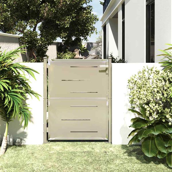 vidaXL Garden Gate 100x120 cm Stainless Steel