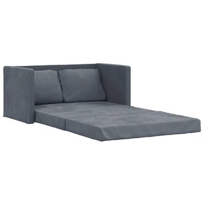 vidaXL Floor Sofa Bed 2-in-1 Dark Grey 122x204x55 cm Velvet